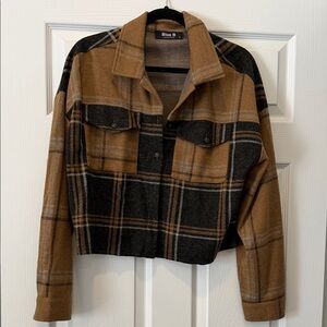 Blue B Women's Plaid Cropped Jacket - Size M